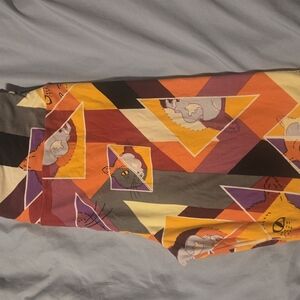LuLaRoe Geometric Cat Print Leggings - Purple, Orange, Yellow